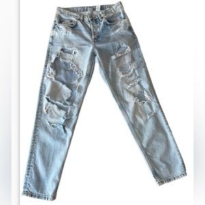&Denim H&M Boyfriend Ripped Jeans